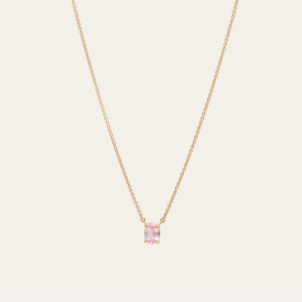 Roxy with Oval Pale Pink Sapphire - 18ct Gold