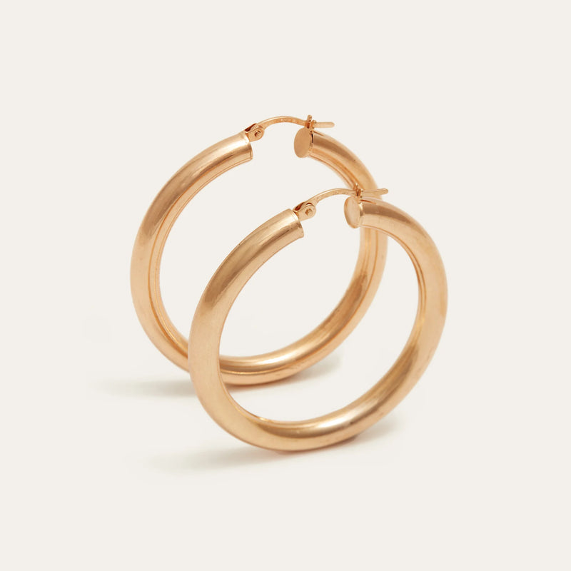 14k gold hoops large deals