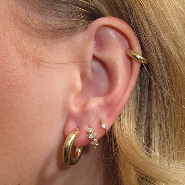 Super Chunky Tube Hoops Extra Small - 9ct Gold