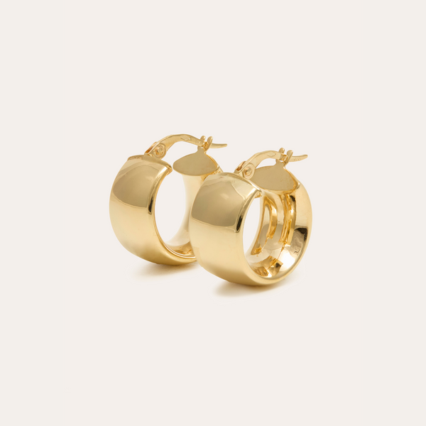 Super Wide Tube Hoops Extra Small - 9ct Gold