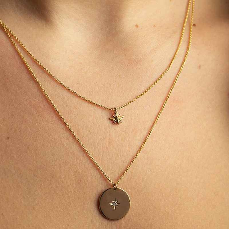 Honey bee necklace gold on sale