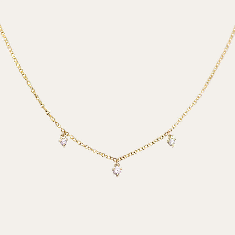 Sideswept Triple Initial Necklace – Zeshai Jewellery