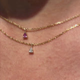 Eos Pear Shape Pink Sapphire Necklace