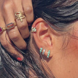 Big Blue Topaz Huggie Small