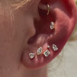 Big Pear Lab Diamond Stud