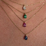 Asteria Pear Blue Sapphire Necklace