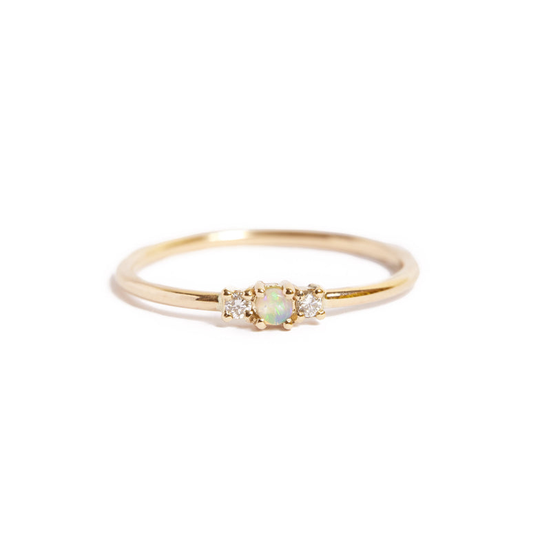 Jupiter Opal And Diamond Ring - 9ct Gold
