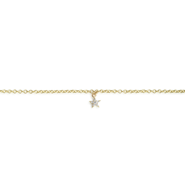 Tiny Pave Diamond Star Bracelet - 9ct Gold