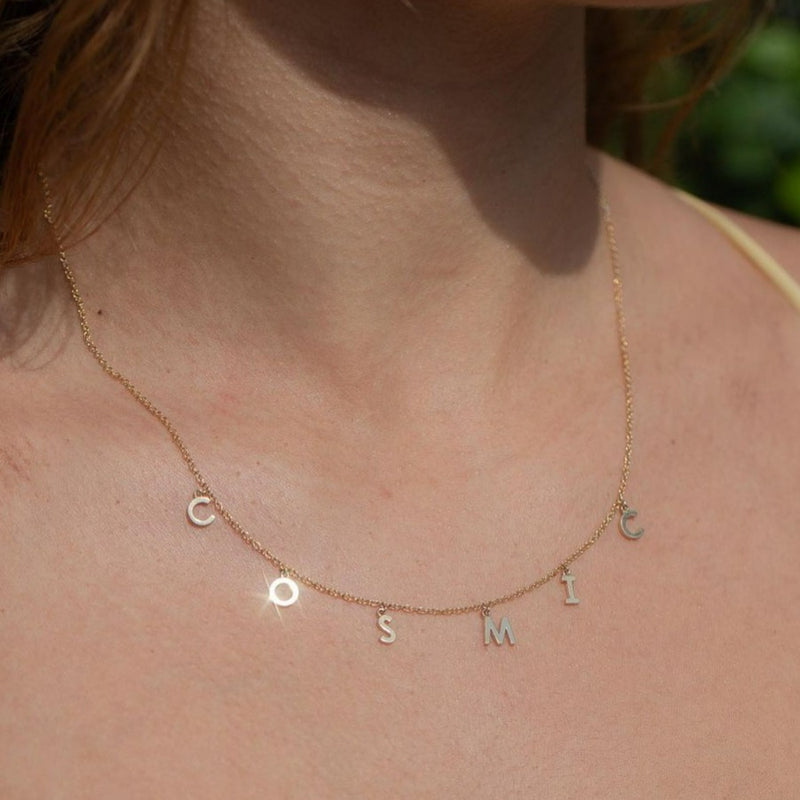 Multi Letter Necklace - 9ct White Gold