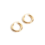 Super Chunky Tube Hoops Small - 9ct Gold