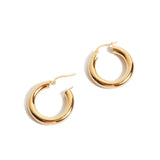 Super Chunky Tube Hoops Small - 9ct Gold