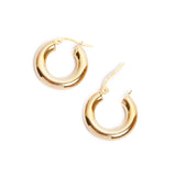Super Chunky Tube Hoops Extra Small - 9ct Gold