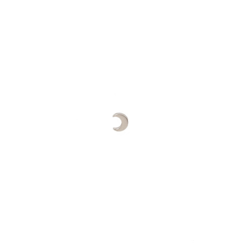 Tiny Moon Stud - 9ct White Gold