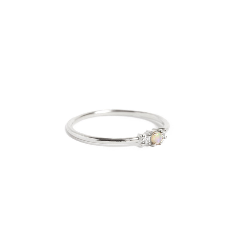Jupiter Opal And Diamond Ring - 9ct White Gold