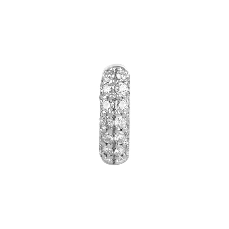 Chunky Pave Diamond Huggie Small - 14ct White Gold