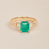 Cleo Emerald & Diamond Ring - 18ct Gold