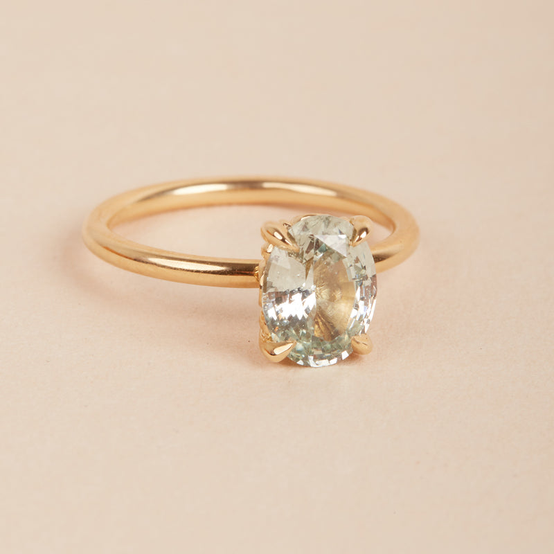 Fern Green Sapphire Solitaire - 18ct Gold