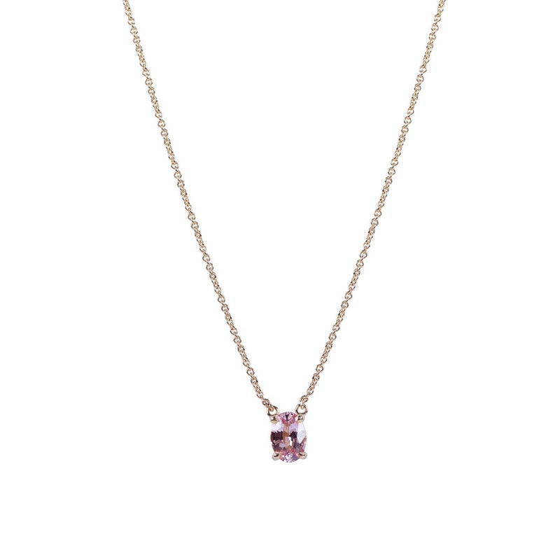 Roxy Necklace with Oval Pink Sapphire - 18ct Gold