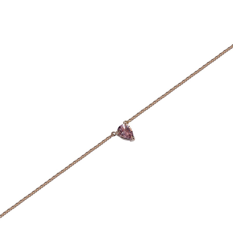 Roxy Necklace with Inverted Pear Shape Pink Sapphire - 18ct Gold