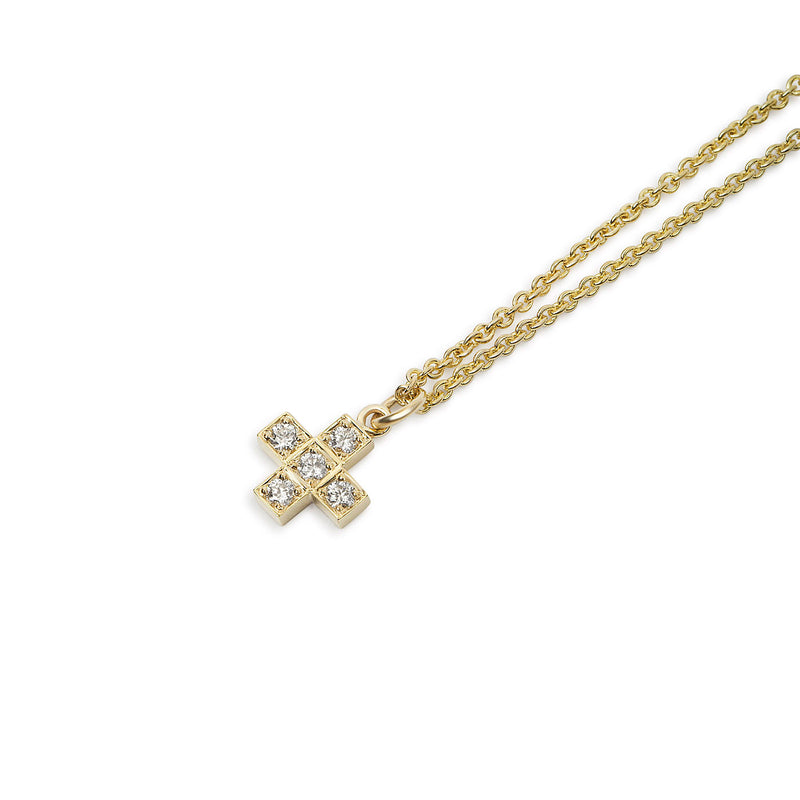 Icon Diamond Cross Necklace - 9ct Gold