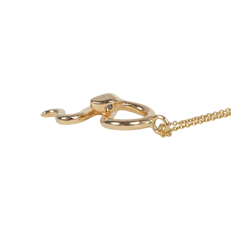 Gold Snake Necklace - 14ct Gold