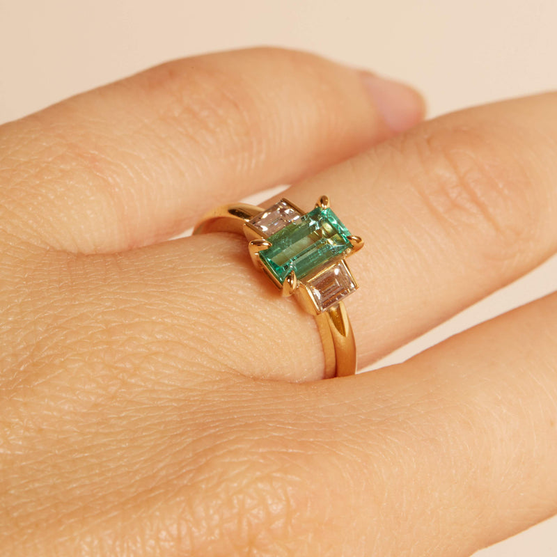 Aphrodite Emerald & Diamond Ring - 18ct Gold