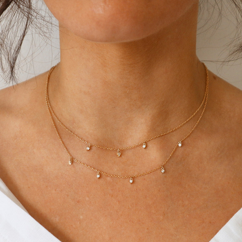 Five Fairy Lights Necklace - 9ct Gold