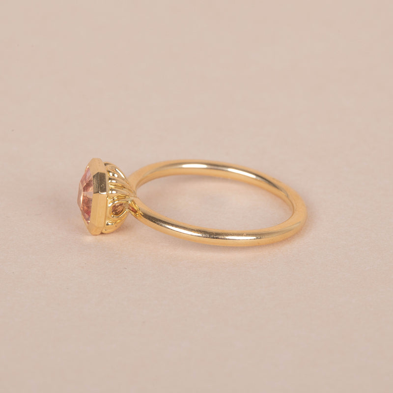 Dusty Pink Sapphire Solitaire - 18ct Gold