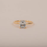 Sage Green Sapphire Solitaire - 18ct Gold