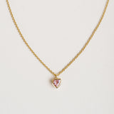 Pastel Pink Sapphire Heart Necklace - 18ct Gold