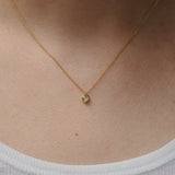Pastel Green Sapphire Heart Necklace - 18ct Gold