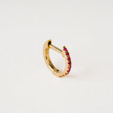 Ruby Huggie Small - 14ct Gold