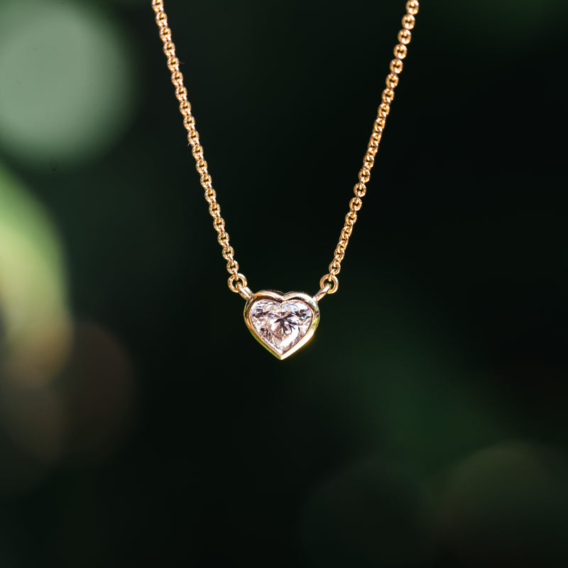Orb 0.58ct Heart Shape Diamond Necklace - 18ct Gold